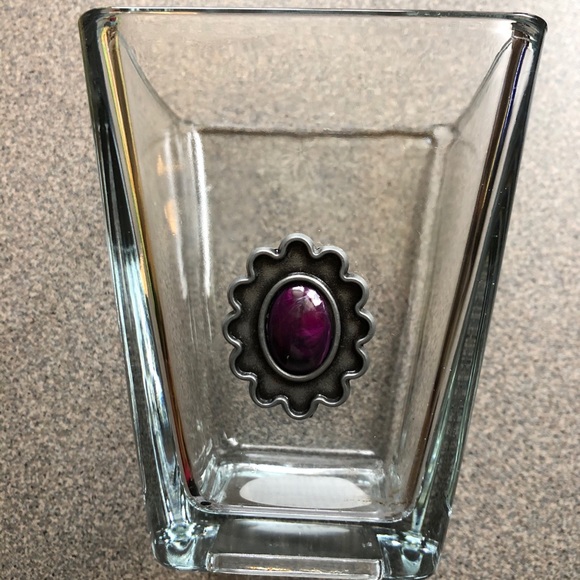 Vase with purple metal detail